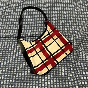 Nine & company multi multicolored shoulder bag red black cream abstract